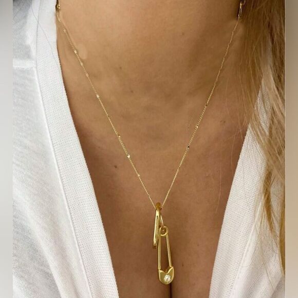 Saftey pin necklace N1314 - Picture 2 of 5
